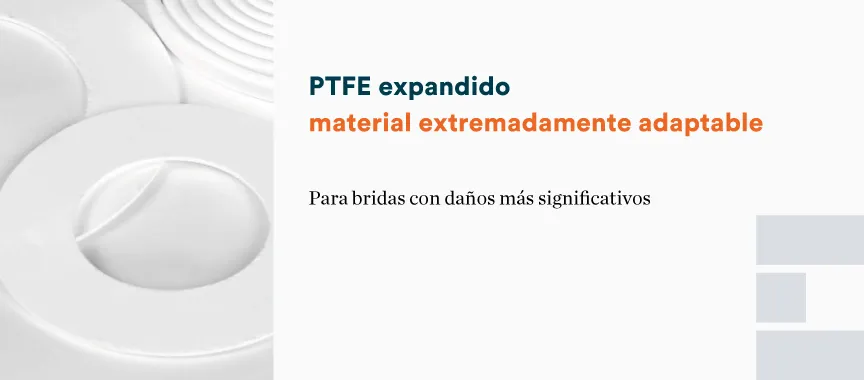 PTFE expandido, material extremadamente adaptable, para bridas con daños significativos